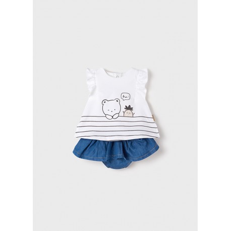 Σετ φούστα τζιν ECOFRIENDS Lyocell Tencel™ Νεογέννητο κορίτσι Mayoral