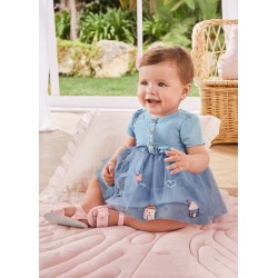 Φόρεμα τζιν με τούλι Νεογέννητο κορίτσι Mayoral