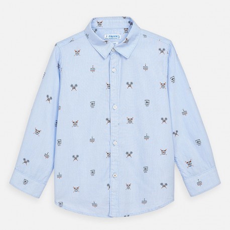 Παιδικό γαλάζιο πουκάμισο Logo MAYORAL