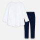 Παιδικό σετ λευκή μπλούζα Dog με τζίν κολάν MAYORAL