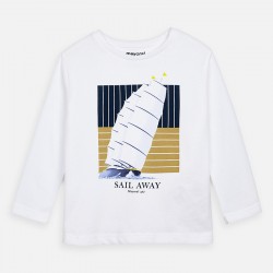 Παιδική λευκή μπλούζα μακρυμάνικη Sail Away MAYORAL