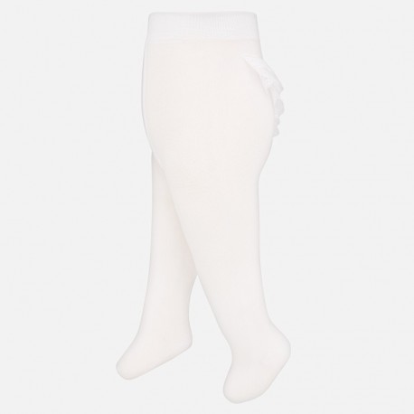 Βρεφικό λευκό καλσόν με βολάν MAYORAL