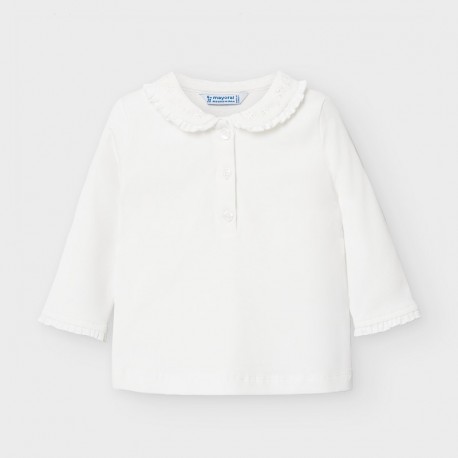 Βρεφική εκρού μπλούζα μακρυμάνικη πόλο MAYORAL